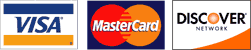We accept Master Card, Visa and Discover credit cards We accept Master Card, Visa and Discover credit cards
